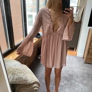 Tobi Lace Up Bohemian Shift Dress